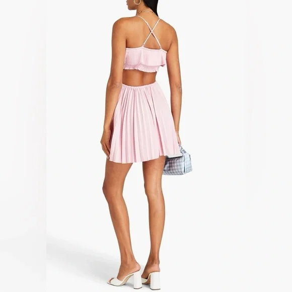 Maje Elegant Pink Pleated Dress - Picture 2 of 7